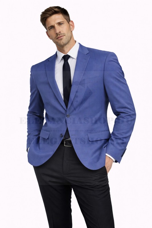                           Newsmen elasztikus slim zakó - Kék Öltöny, mellény